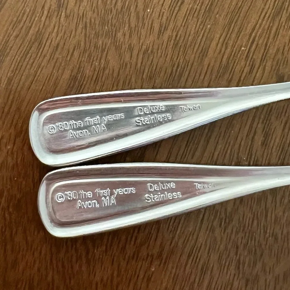 Vintage Avon Deluxe Stainless 80 The First Years Baby Fork Spoon Taiwan Flatware